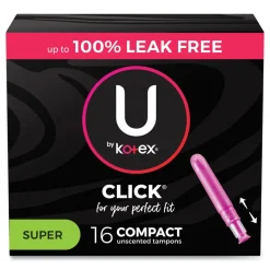 Clearance U by Kotex Click Super Absorbency Compact Tampons (8 Packs/Carton) Cleaning & Janitorial Supplies