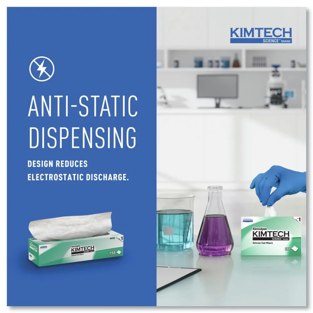 Best Kimwipes 11.8 in. x 11.8 in. Delicate Task Wipers - Unscented, White (2940/Carton) Cleaning & Janitorial Supplies