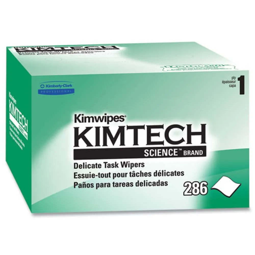 Clearance 1-Ply 4.4 in. x 8.4 in. Kimwipes Delicate Task Wipers - Unscented, White (16800/Carton) Cleaning & Janitorial Supplies