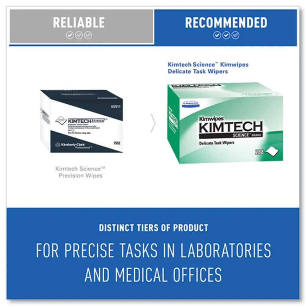 Clearance 1-Ply 4.4 in. x 8.4 in. Kimwipes Delicate Task Wipers - Unscented, White (16800/Carton) Cleaning & Janitorial Supplies