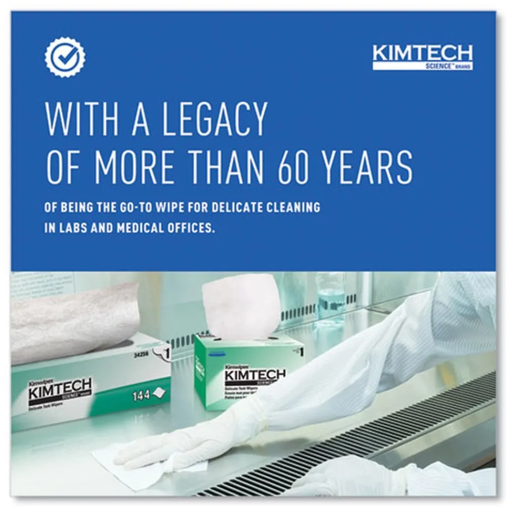 Clearance 1-Ply 4.4 in. x 8.4 in. Kimwipes Delicate Task Wipers - Unscented, White (16800/Carton) Cleaning & Janitorial Supplies