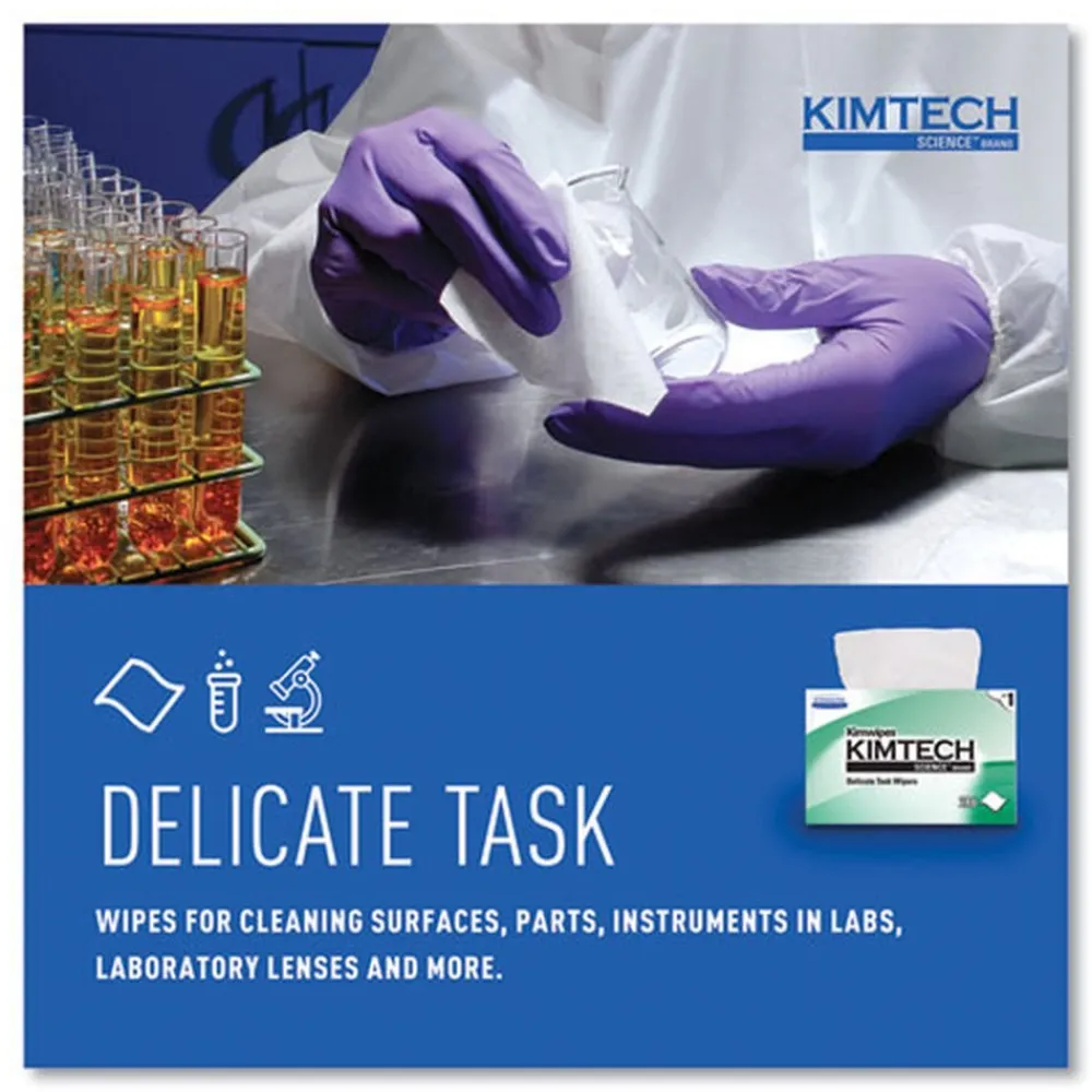 Clearance 1-Ply 4.4 in. x 8.4 in. Kimwipes Delicate Task Wipers - Unscented, White (16800/Carton) Cleaning & Janitorial Supplies