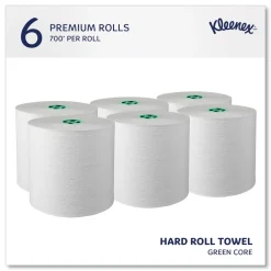 Hot 7.5 in. x 700 ft. Hard Roll Paper Towels with Green Core - White (6/Carton) Cleaning & Janitorial Supplies