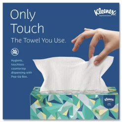 9 in. x 10.5 in. 1-Ply POP-UP Box Cloth Hand Towels - Unscented, White (2160/Carton) Cleaning & Janitorial Supplies