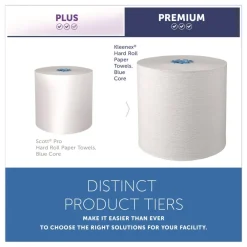 New 1-Ply 7.5 in. x 700 ft. Hard Roll Paper Towels with Premium Absorbency Pockets - White with Gray Core (6/Carton) Paper & Dispensers
