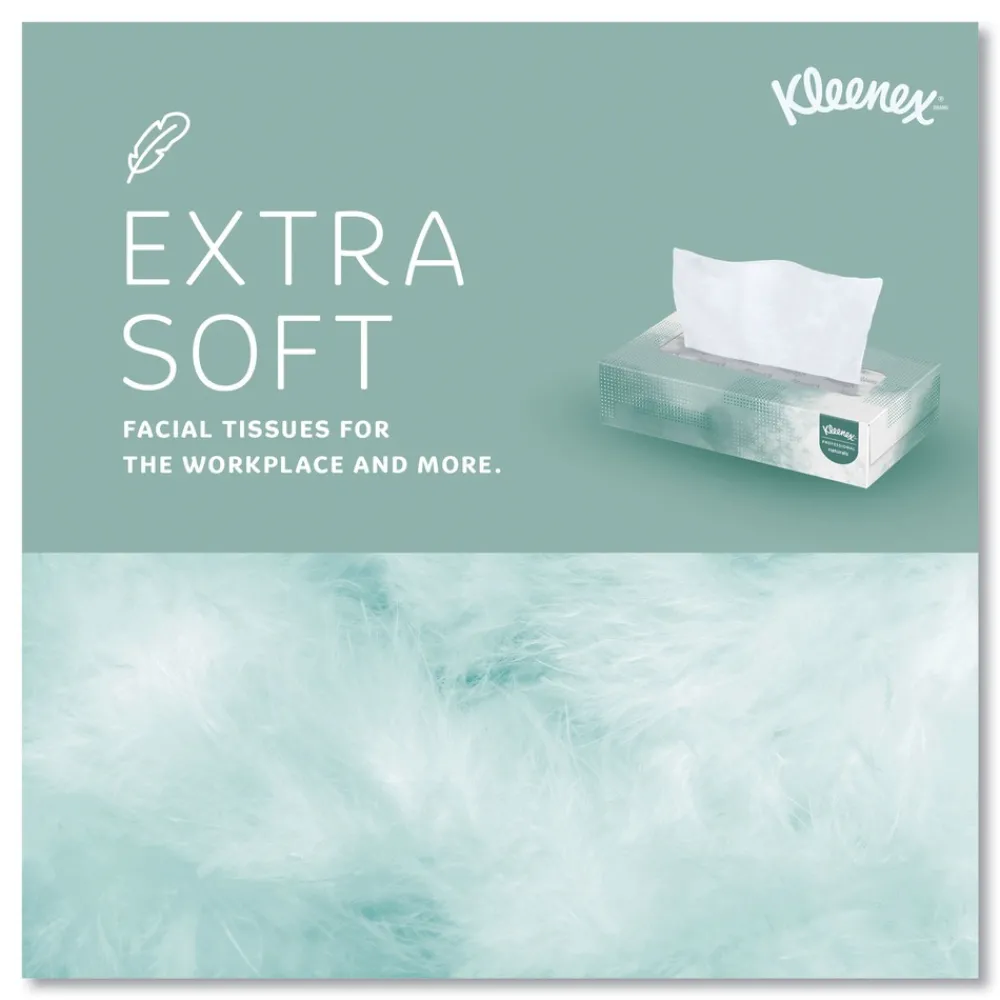 Hot 2-Ply Flat Box Naturals Facial Tissue for Business - White (125 Sheet/Box) Paper & Dispensers