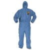 New A40 Elastic-Cuff Ankle Hood and Back Coveralls - X-Large Blue (24/Carton) Bib Overalls