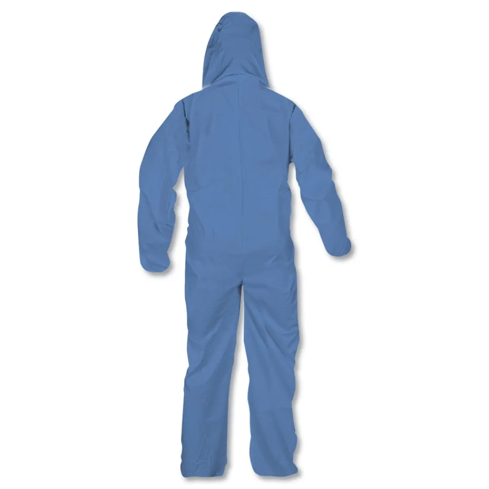 New A40 Elastic-Cuff Ankle Hood and Back Coveralls - X-Large Blue (24/Carton) Bib Overalls