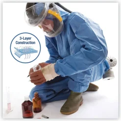 New A40 Elastic-Cuff Ankle Hood and Back Coveralls - X-Large Blue (24/Carton) Bib Overalls