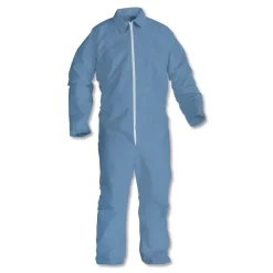 Best A65 Zipper Front Flame Resistant Coveralls with Hood/Elastic Wrists and Ankles - 3X-Large/Blue (21/Carton) Bib Overalls