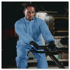 Best A65 Zipper Front Flame Resistant Coveralls with Hood/Elastic Wrists and Ankles - 3X-Large/Blue (21/Carton) Bib Overalls