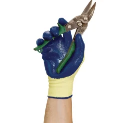 Clearance G60 Nitrile Coated Cut Resistant Gloves - Large, Blue/Yellow (12 Pairs/Pack) Cleaning & Janitorial Supplies