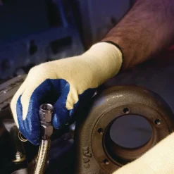 Clearance G60 Nitrile Coated Cut Resistant Gloves - Large, Blue/Yellow (12 Pairs/Pack) Cleaning & Janitorial Supplies