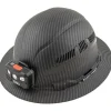 Sale 60347 Class C Vented Full Brim Hard Hat with Rechargeable Lamp - KARBN Pattern Protective Head Gear