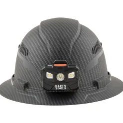 Sale 60347 Class C Vented Full Brim Hard Hat with Rechargeable Lamp - KARBN Pattern Protective Head Gear