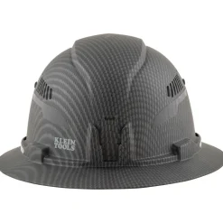 Sale 60347 Class C Vented Full Brim Hard Hat with Rechargeable Lamp - KARBN Pattern Protective Head Gear