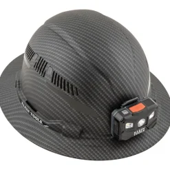 Sale 60347 Class C Vented Full Brim Hard Hat with Rechargeable Lamp - KARBN Pattern Protective Head Gear
