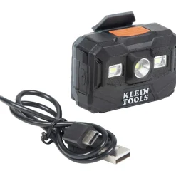 Hot Non-Vented Cap Style Hard Hat with Rechargeable Headlamp - White Protective Head Gear