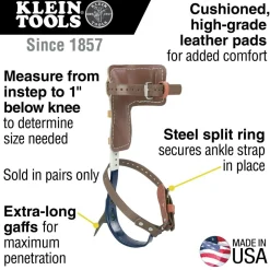 Outlet 2-Piece 2-3/4 in. Gaff 15 in. - 19 in. Tree Climber Set Fall Protection