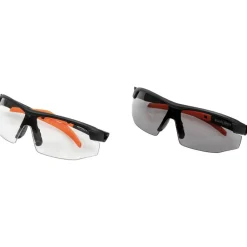 Sale 2-Piece Standard Semi Frame Safety Glasses Combo Pack - Clear/Gray Lens Eye Protection