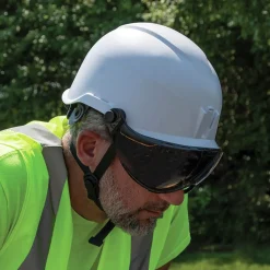 Safety Helmet Visor - Gray Tinted Protective Head Gear