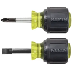 Outlet Stubby Slotted and Phillips Screwdriver Set with 5/16 in. Cabinet-Tips and #2 Phillips-Tip Screwdrivers