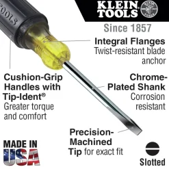 Outlet Stubby Slotted and Phillips Screwdriver Set with 5/16 in. Cabinet-Tips and #2 Phillips-Tip Screwdrivers