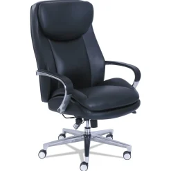 Clearance Commercial 2000 Big/tall Executive Chair, Lumbar, Supports 400 Lb, 20.25-in To 23.25-in Seat Height, Black Seat/back, Silver Base Office Furniture & Lighting