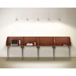 Clearance 31.25 in. x 23.25 in. x 45.25 in. 1-Leg Study Carrell Add On - Cherry Office Furniture & Lighting