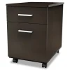 Online 16.5 in. x 19.75 in. x 23.63 in. Left or Right 2-Drawer Box/File Legal/Letter Trento Line Mobile Pedestal File - Mocha Office Furniture & Lighting