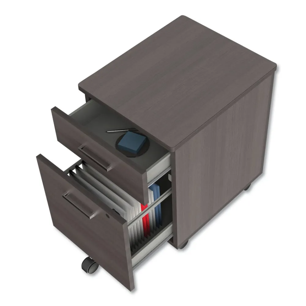 Online 16.5 in. x 19.75 in. x 23.63 in. Left or Right 2-Drawer Box/File Legal/Letter Trento Line Mobile Pedestal File - Mocha Office Furniture & Lighting