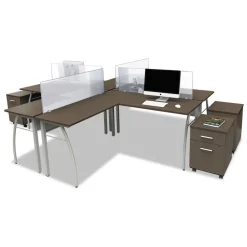 Online 16.5 in. x 19.75 in. x 23.63 in. Left or Right 2-Drawer Box/File Legal/Letter Trento Line Mobile Pedestal File - Mocha Office Furniture & Lighting