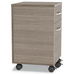 Best Urban 16 in. x 15.25 in. x 23.75 in. Legal/A4 Left or Right 2-Drawers Box/File Mobile File Pedestal - Natural Walnut Office Furniture & Lighting