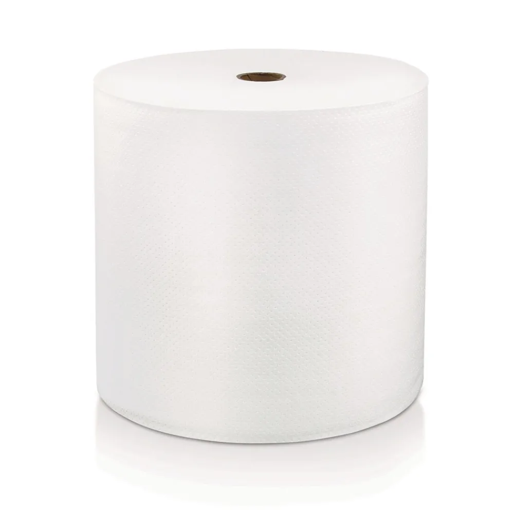 Hot 8 in. x 800 ft. 1-Ply Hard Wound Roll Towel - White (6/Carton) Cleaning & Janitorial Supplies
