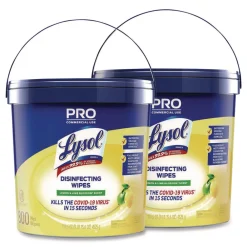 Outlet 19200-99856 6 in. x 8 in. 1-Ply Professional Disinfecting Wipe Bucket - Lemon and Lime Blossom White (2/Carton) Cleaning & Janitorial Supplies