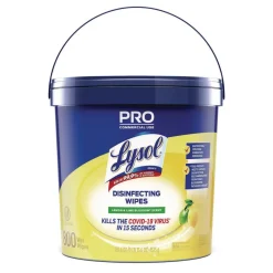 Outlet 19200-99856 6 in. x 8 in. 1-Ply Professional Disinfecting Wipe Bucket - Lemon and Lime Blossom White (2/Carton) Cleaning & Janitorial Supplies