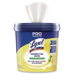 Outlet 19200-99856 6 in. x 8 in. 1-Ply Professional Disinfecting Wipe Bucket - Lemon and Lime Blossom White (2/Carton) Cleaning & Janitorial Supplies