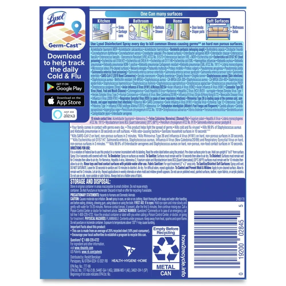 Outlet 19200-02845 12.5 oz. Aerosol Spring Waterfall Liquid Disinfectant Spray (12/Carton) Cleaning & Janitorial Supplies