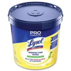 Outlet 6 in. x 8 in. 1-Ply Professional Disinfecting Wipe Bucket - Lemon and Lime Blossom White Cleaning & Janitorial Supplies