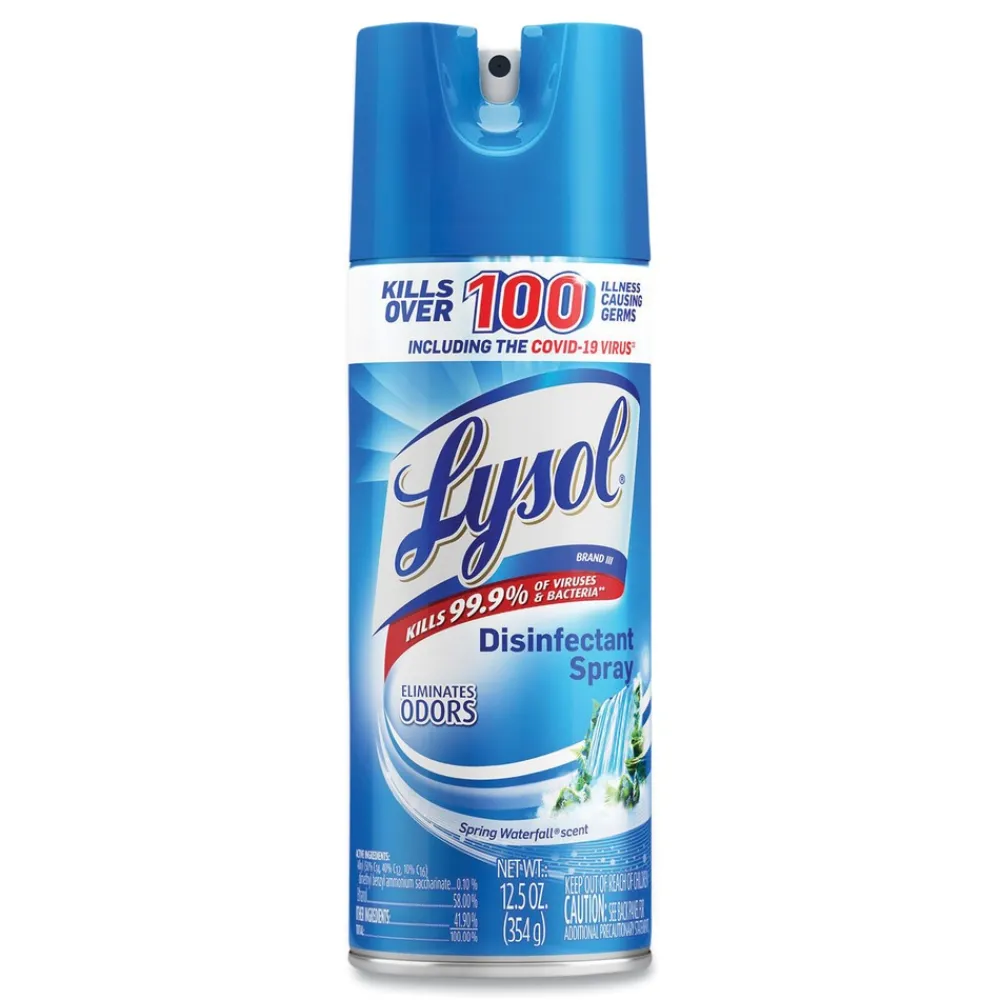 New 12.5 oz. Liquid Disinfectant Spray - Spring Waterfall Scent Cleaning & Janitorial Supplies