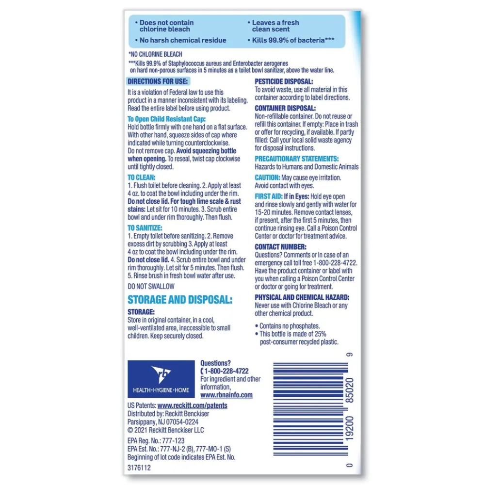 Hot 24 oz. Toilet Bowl Cleaner with Hydrogen Peroxide - Ocean Fresh Scent Cleaning & Janitorial Supplies