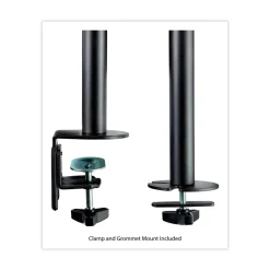 Best 360 Degree Rotation plus45 Degree/-45 Degree Tilt 90 Degree Pan Dual Monitor Mount For 27 in. Monitors Supports 20 lbs. - Black (1/Carton) Desk Accessories & Office Organizers