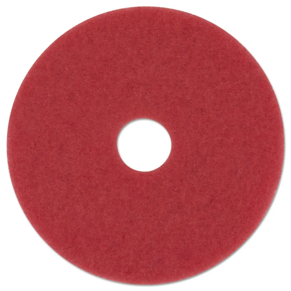 20 in. Low-Speed Buffer Floor Pads - Red (5/Carton) Cleaning & Janitorial Supplies