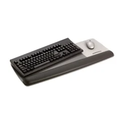 Best 25.5 in. x 10.6 in. Antimicrobial Gel Mouse Pad/Keyboard Wrist Rest Platform - Black/Silver Mouse Pads & Wrist Support