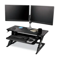Discount 35.4 in. x 22.2 in. x 6.2 in. to 20 in. Precision Standing Desk - Black Office Furniture & Lighting