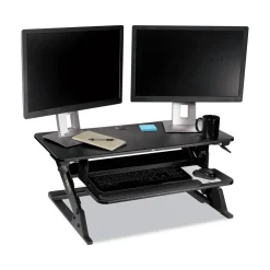 Discount 35.4 in. x 22.2 in. x 6.2 in. to 20 in. Precision Standing Desk - Black Office Furniture & Lighting