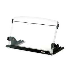 Clearance 150 Sheet Capacity In-Line Adjustable Desktop Copyholder - Plastic (Black/Clear) Desk Accessories & Office Organizers
