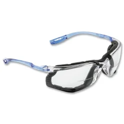 Best CCS plus1.5 Diopter Strength Protective Eyewear with Foam Gasket - Blue Plastic Frame, Clear Polycarbonate Lens Eye Protection