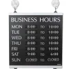New Century Series 13 in. x 14 in. Business Hours Sign - Black Adhesives And Sealers