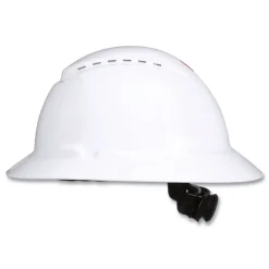 H-800 SecureFit H-Series 4-Point Pressure Diffusion Ratchet Suspension Vented Hat with UV Indicator - White Protective Head Gear